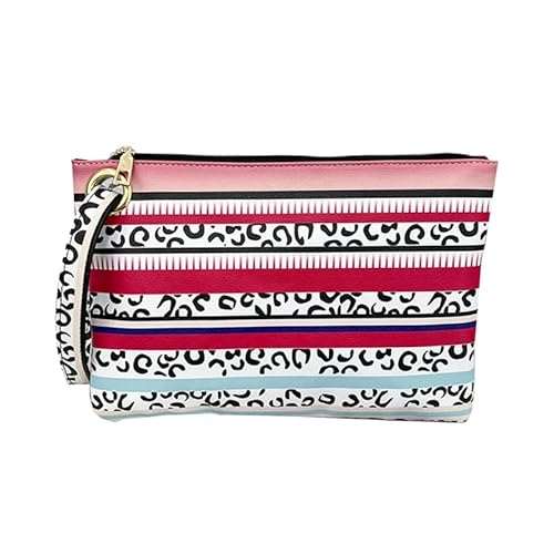 Damen Clutch mit mehrfarbigem Aufdruck, große Tasche aus PU-Leder, Abendhandtasche, Umschlaggeldbörse mit Armband, Damenhandtasche von CVZQTE