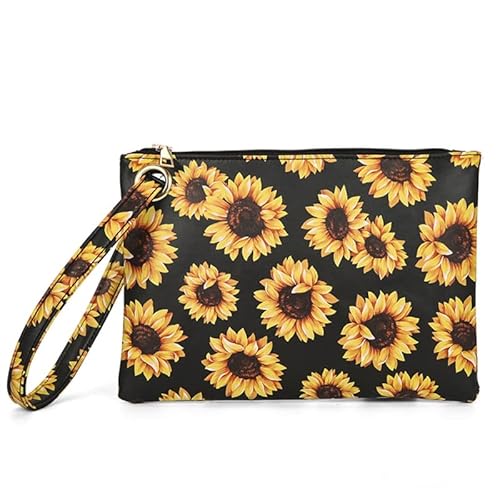 Damen Clutch mit mehrfarbigem Aufdruck, große Tasche aus PU-Leder, Abendhandtasche, Umschlaggeldbörse mit Armband, Damenhandtasche von CVZQTE