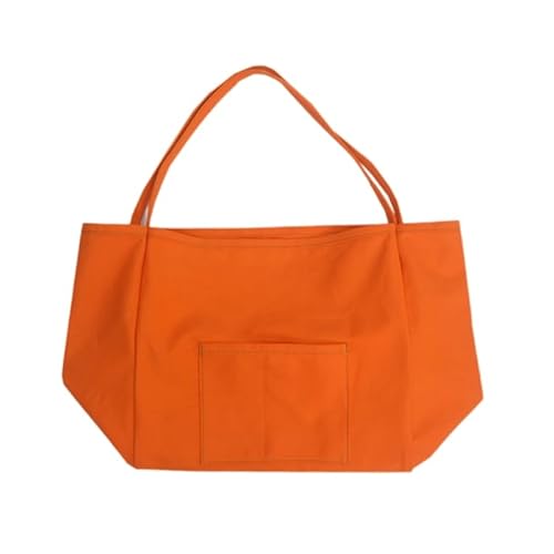 Damen-Umhängetasche aus Segeltuch, große Kapazität, Kuriertasche, einfarbig, lässige Handtasche, Orange von CVZQTE