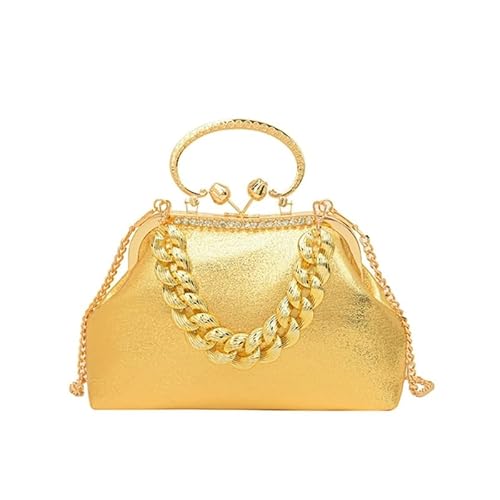 Elegante funkelnde Umhängetasche, Clutch, Abendtasche, Damen, Abschlussball-Handtasche mit dicker Kette, Umhängetasche für Bankette und Partys von CVZQTE