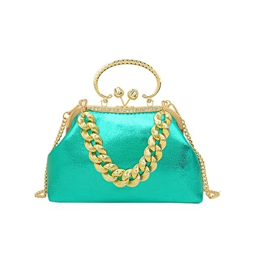 Elegante funkelnde Umhängetasche, Clutch, Abendtasche, Damen, Abschlussball-Handtasche mit dicker Kette, Umhängetasche für Bankette und Partys von CVZQTE