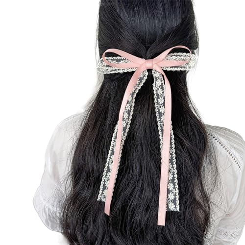 CVZQTE Flache Haarspange für Mädchen, 2000er-Jahre-Stil, Ornamente, Balletcore für Frauen, Mädchen, Strauß, große süße Balletcore-Haarschleifen für Frauen, rose von CVZQTE