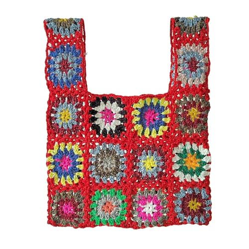 Frauen Damen Gestrickte Handtasche Dame Böhmen Stil Casual Tote Tragbare Einkaufstasche Sommer Strand Taschen Weibliche Kleine Handtaschen von CVZQTE