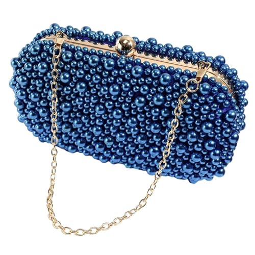 Hochzeitstasche mit Kette für Damen und Mädchen, formelle Perlen-Abendtasche, Bankett, Crossbody-Tasche, Cocktail-Handtasche, Clutch, Umhängetasche, marineblau von CVZQTE