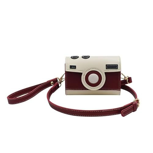 Kleine quadratische Kamera-Umhängetasche für Damen, einfache Kuriertasche, Handtasche und Geldbörse, koreanischer Stil, rot von CVZQTE