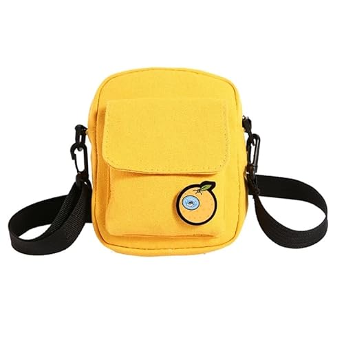 Messenger-Tasche, große Kapazität, Segeltuch, Schultertaschen für Mädchen, Crossbody-Tasche, Handytasche, Schultergurt, verstellbar, gelb von CVZQTE