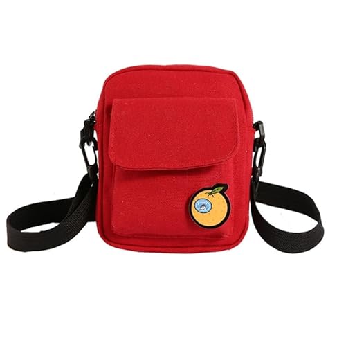 Messenger-Tasche, große Kapazität, Segeltuch, Schultertaschen für Mädchen, Crossbody-Tasche, Handytasche, Schultergurt, verstellbar, rot von CVZQTE
