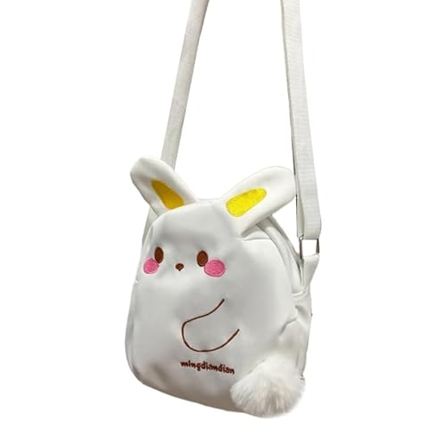 Modische, trendige Tasche, vielseitige Umhängetasche mit Cartoon-Kaninchen, Nylon, Umhängetasche, süße Taschen in Tierform, großes Fassungsvermögen von CVZQTE