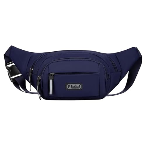 Multifunktionale Brusttasche für Herren, Bauchtasche mit verstellbarem Riemen, lässige Hüfttasche, Gürteltasche für Reisen, Wandern, marineblau von CVZQTE