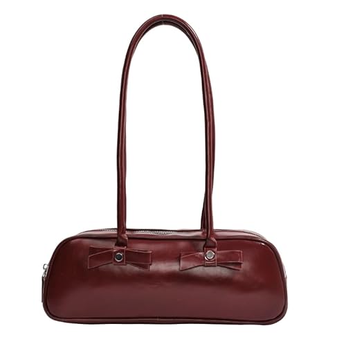 PU Leder Umhängetasche mit Schleife Achsel Tasche Koreanischer Stil Handtasche Clutch Crossbody Tasche Kleine Quadratische Tasche für Teenager Mädchen, rot von CVZQTE