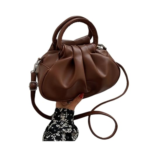 Plissierte Umhängetasche Lederhandtasche Schultertasche Damen Umhängetasche mit verstellbarem Riemen Geraffte Cloud Clutch Geldbörse von CVZQTE