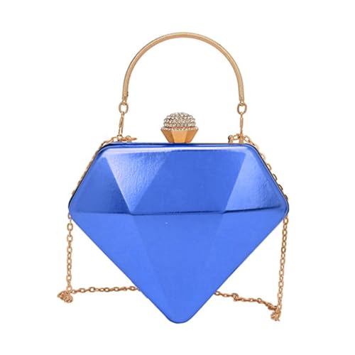 Schicke Umhängetasche mit Kette für Damen, Abendtasche, Handtasche, ideal für Hochzeiten, Büropartys und Verabredungen, blau von CVZQTE