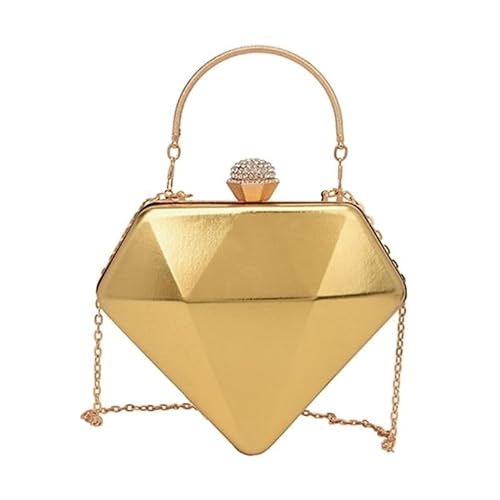 Schicke Umhängetasche mit Kette für Damen, Abendtasche, Handtasche, ideal für Hochzeiten, Büropartys und Verabredungen, gold von CVZQTE