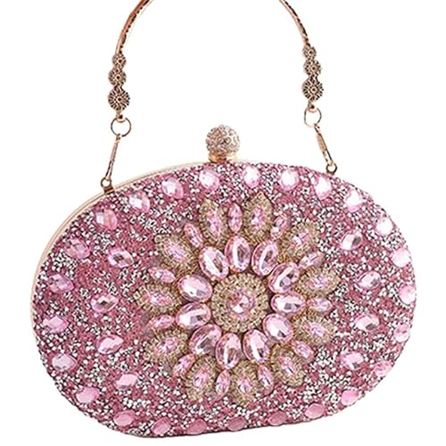 Stilvolle Handtasche für Partys und formelle Anlässe, Clutch mit funkelnden Diamanten, klassische, mit Diamanten besetzte Abendtasche von CVZQTE