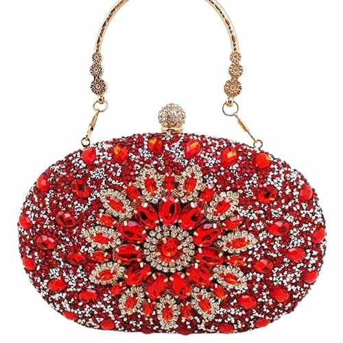 Stilvolle Handtasche für Partys und formelle Anlässe, Clutch mit funkelnden Diamanten, klassische, mit Diamanten besetzte Abendtasche von CVZQTE