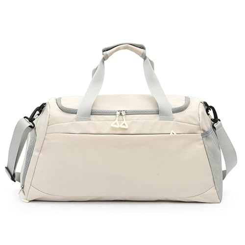 Vielseitige Sporttasche mit separaten Nass- und Trockenbereichen, Reise-Schultertaschen, ideal für Fitnessstudio, Schwimmen und Camping, beige von CVZQTE