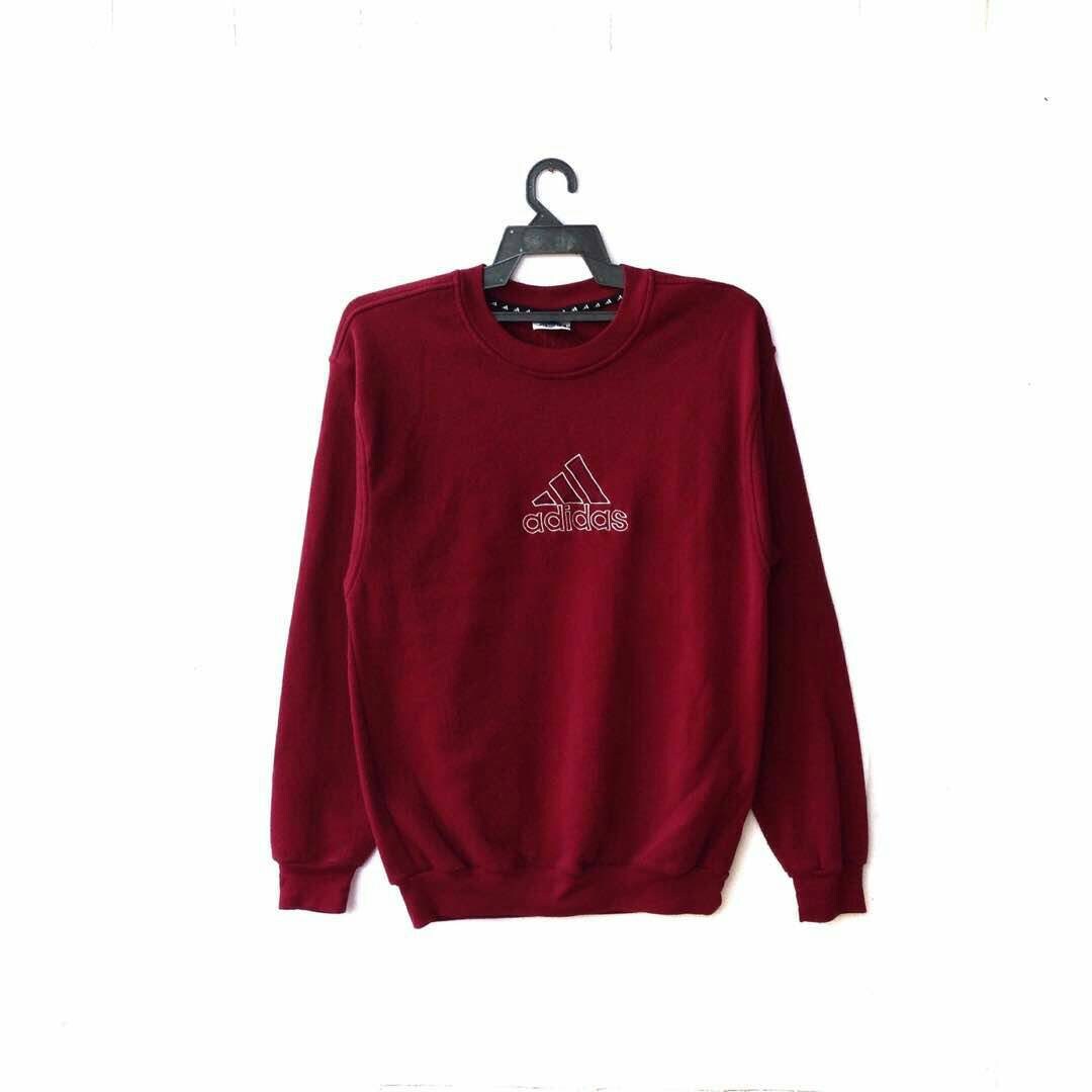 Adidas Große Logo Spellout Stickerei Pullover Sweatshirt von CVichaivintage