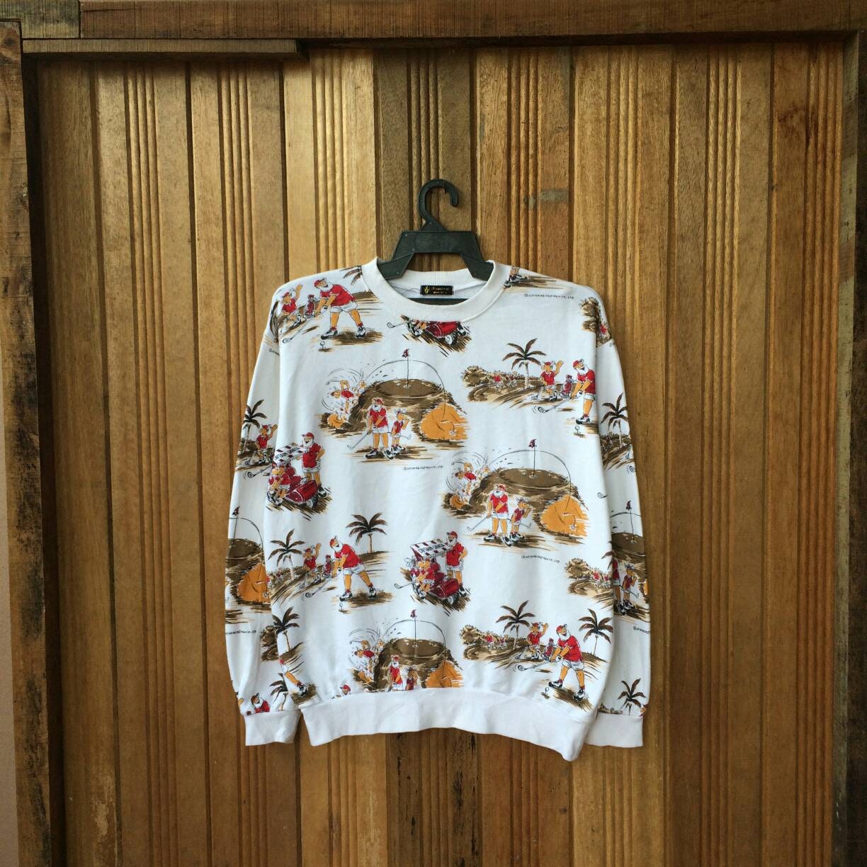 Captain Santa Golf Allover Fullprint Pullover Sweatshirt von CVichaivintage