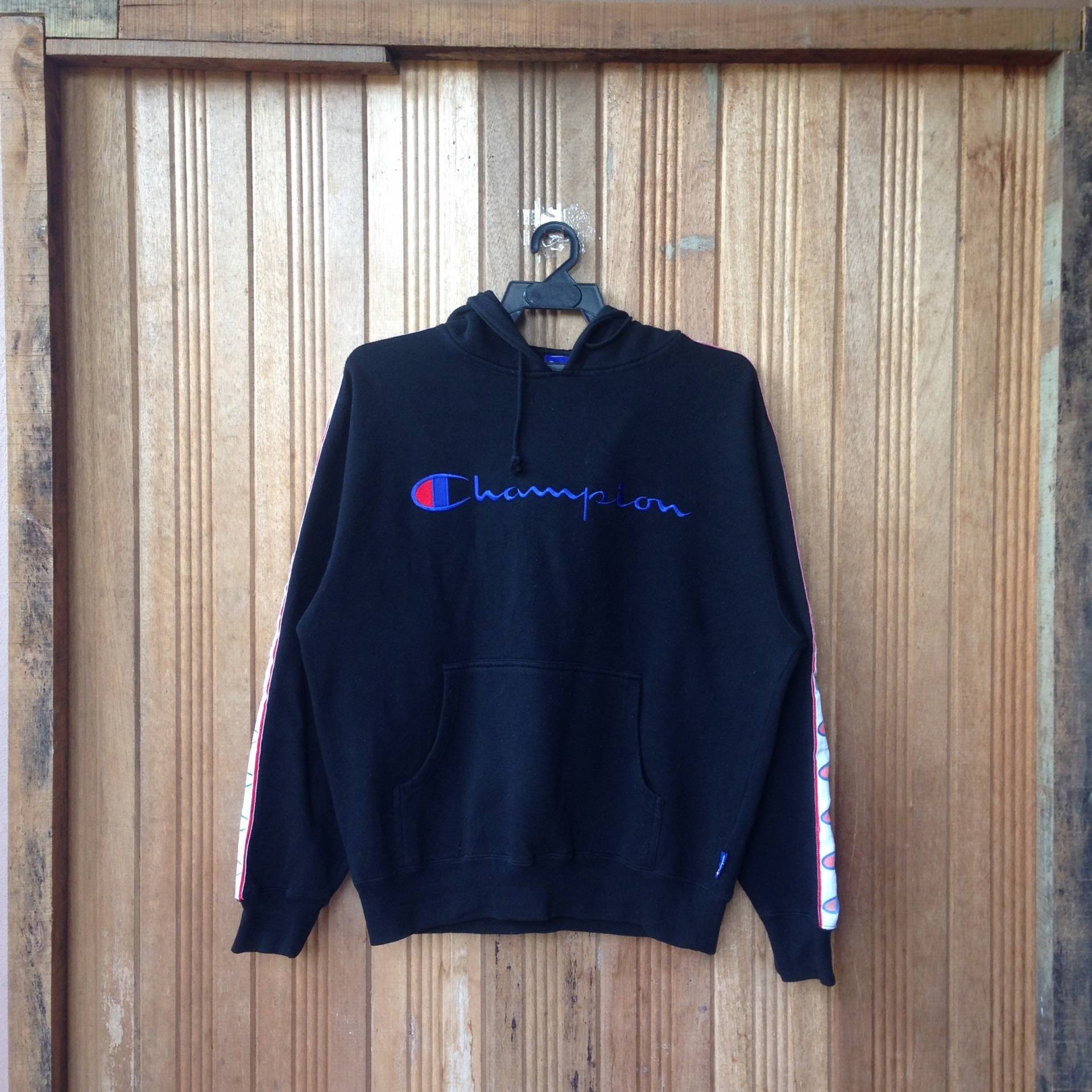 Champion Große Logo Spellout Stickerei Pullover Hoodie von CVichaivintage