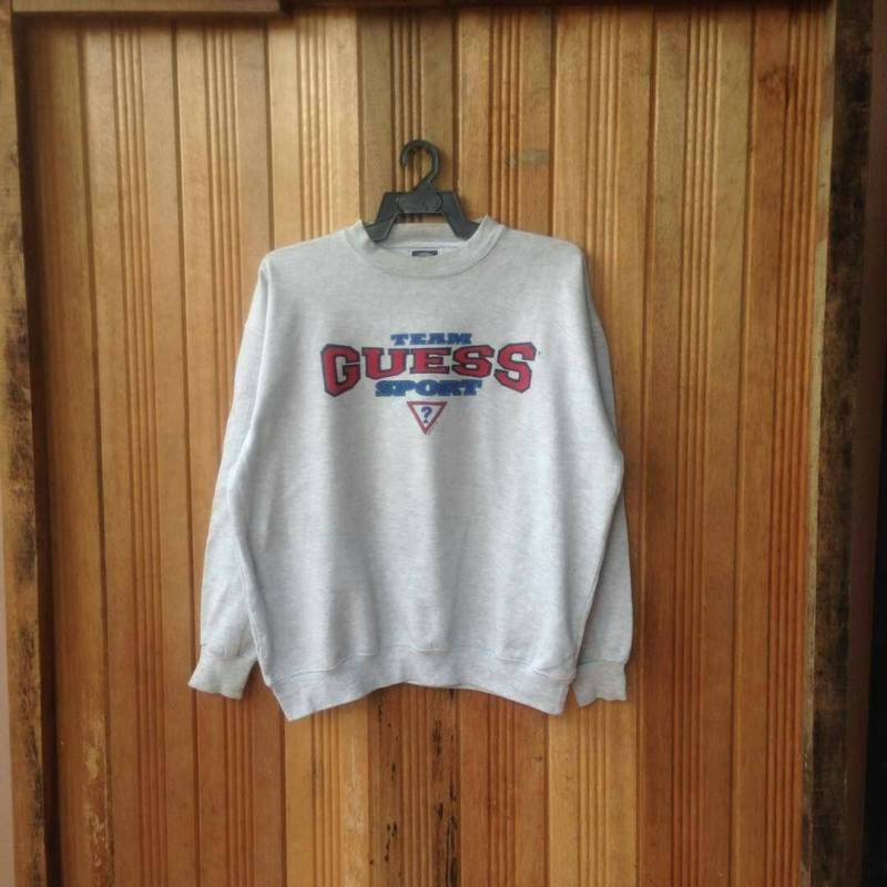 Guess Big Logo Spellout Pullover Jumper Sweatshirt von CVichaivintage