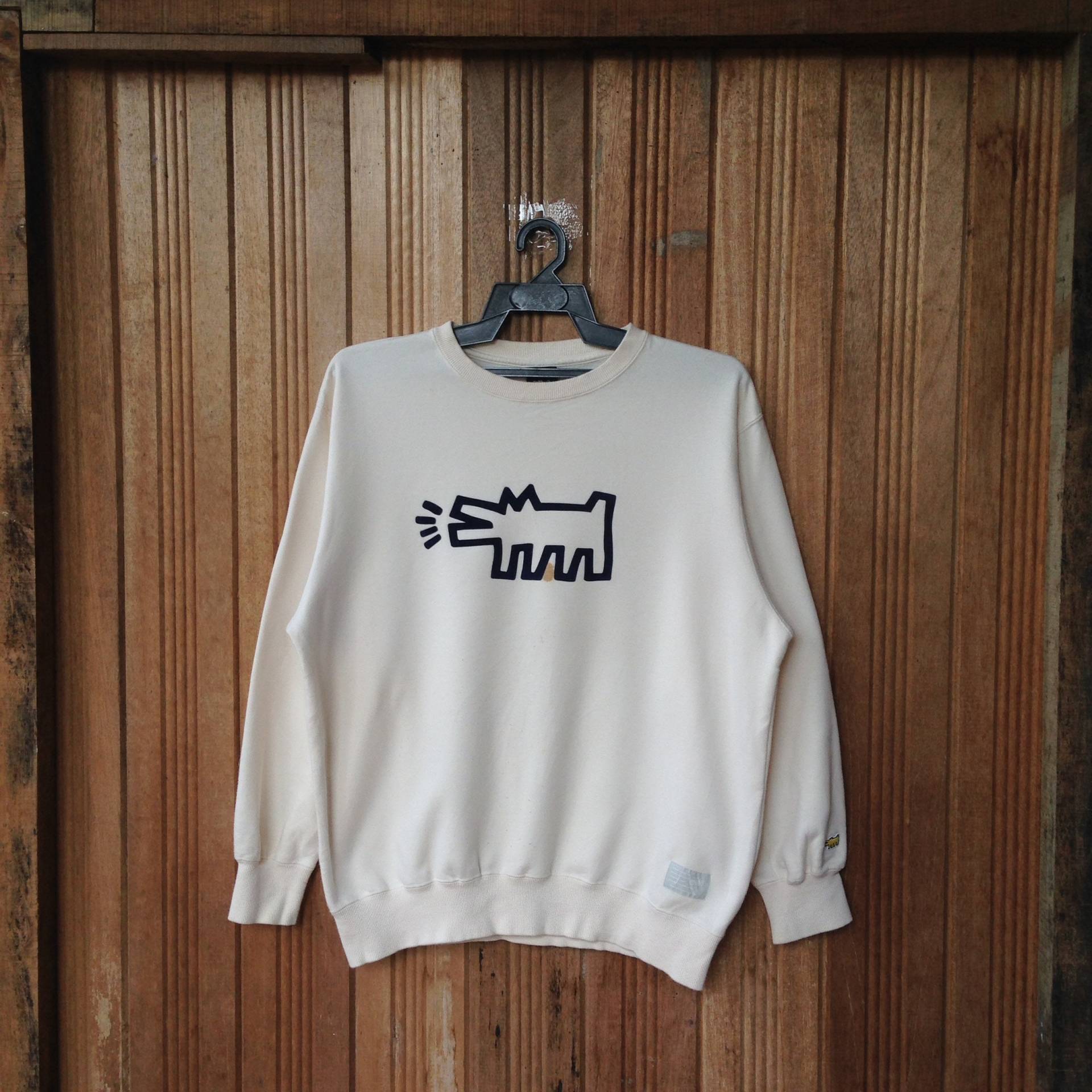 Keith Haring Spellout Pullover Jumper Sweatshirt von CVichaivintage