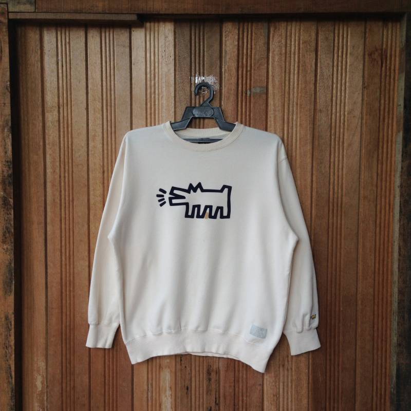 Keith Haring Spellout Pullover Jumper Sweatshirt von CVichaivintage