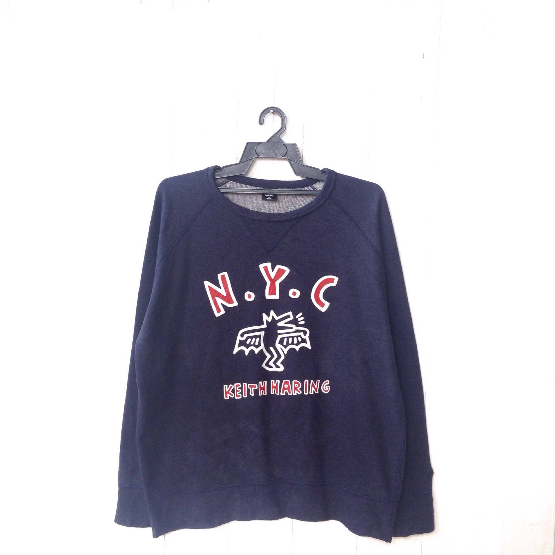 Keith Haring Spellout Pullover Sweatshirt von CVichaivintage