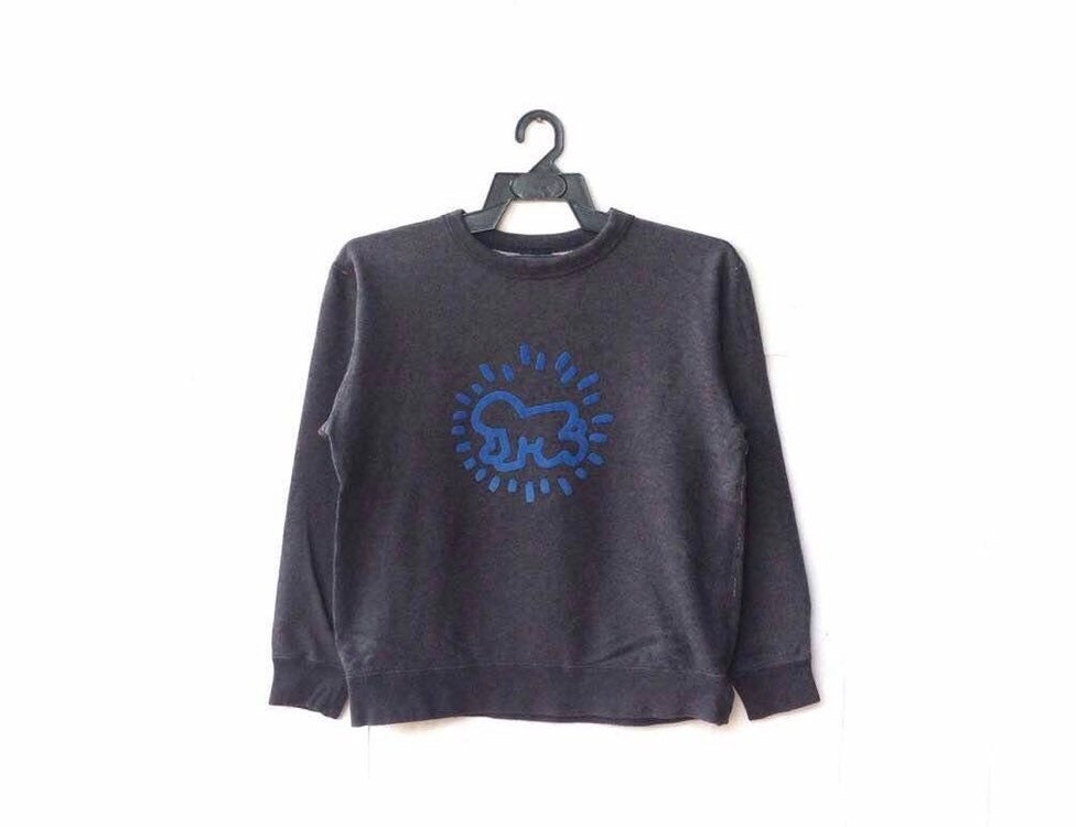 Keith Haring Spellout Pullover Sweatshirt von CVichaivintage