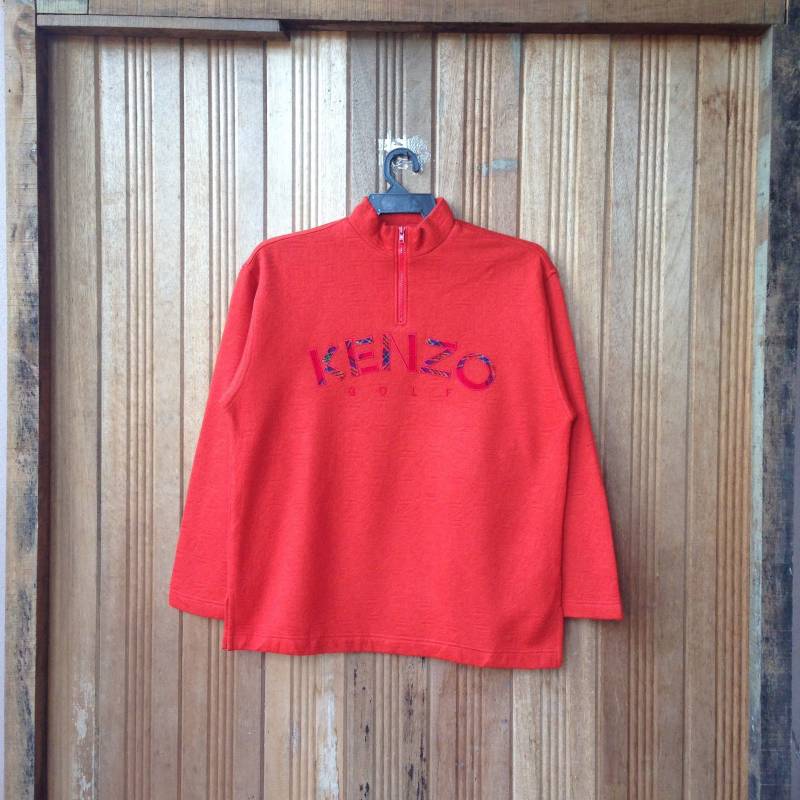 Kenzo Golf Spellout Stickerei Sweatshirt Langarm Half Zip Schöne Farbe Kenzo Golf Spellout Stickerei Sweatshirt Langarm Half Zip Schöne Farbe von CVichaivintage