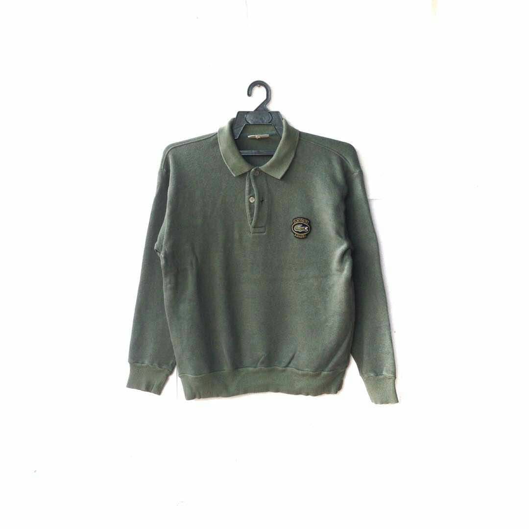 Lacoste Kleine Logo Pullover Sweatshirt Halbknopf von CVichaivintage