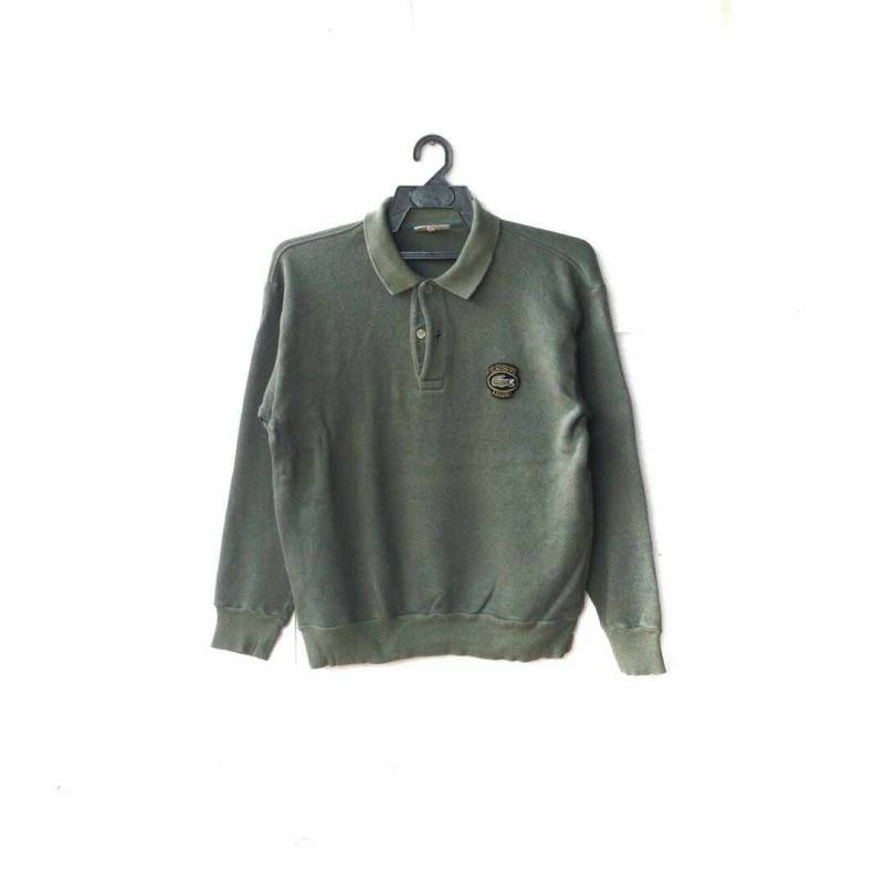 Lacoste Kleine Logo Pullover Sweatshirt Halbknopf von CVichaivintage