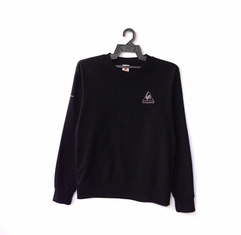 Le Coq Sportif Kleines Logo Spellout Stickerei Pullover Sweatshirt von CVichaivintage