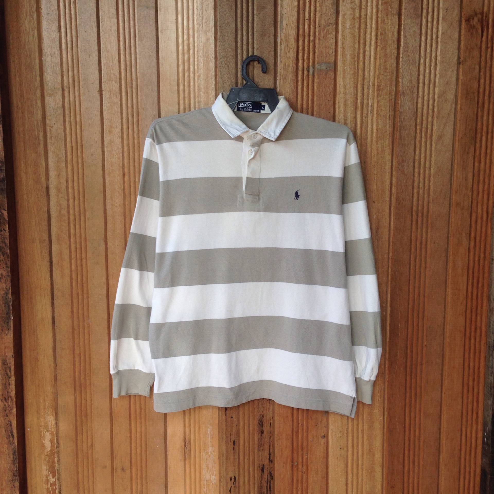 Polo By Ralph Lauren Half-Button Poloshirt Gestreift von CVichaivintage