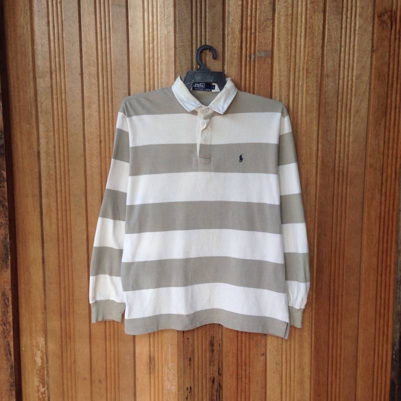 Polo By Ralph Lauren Half-Button Poloshirt Gestreift von CVichaivintage