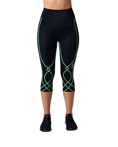 CW-X Damen Stabilyx 3.0 Joint Support 3/4 Capri Compression Tight, High-Rise Leggings with Back Phone Pocket for Running Kompressionshose, Schwarz/Mint, Medium CW-X Damen Stabilyx 3.0 Joint Support 3/4 Capri Compression Tight, High-Rise Leggings with Back Phone Pocket for Running Kompressionshose, Schwarz/Mint, Medium von CW-X