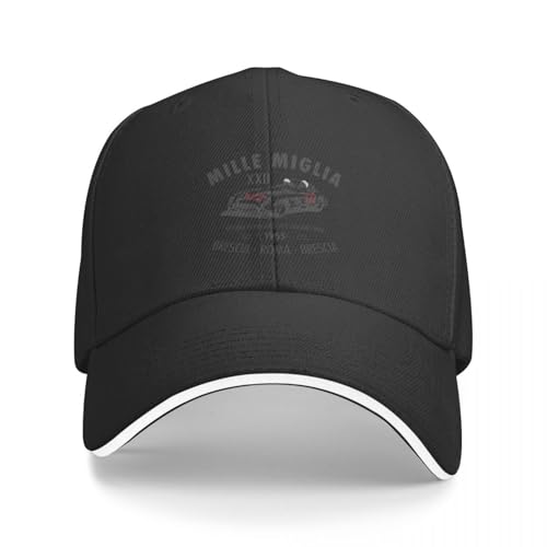 Baseballcap Mille Miglia 1955 Baseball Cap modische Schwarze Kapuze Großformat Mütze Herren Damen von CWCMZDH