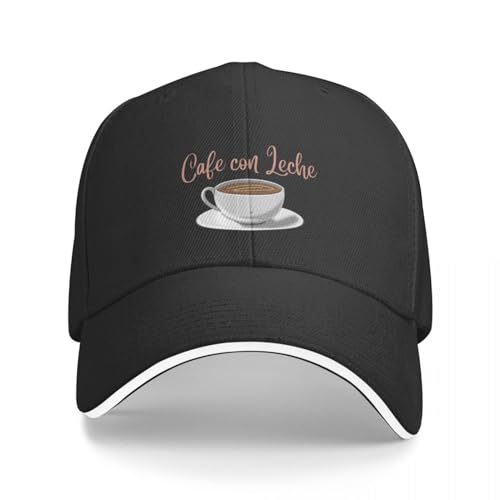CWCMZDH Baseballmütze Baseballkappe Cafe Con Leche Baseball Kappe Sonnenschutz schwarz Elegante Frauen Hüte Männer von CWCMZDH