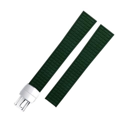 CWCWC Modische Uhrenarmbänder, 19 mm weiches Fluorkautschuk-Uhrenarmband, Zubehör passend for das Armband for den Gürtel 5067A-001(Green) von CWCWC