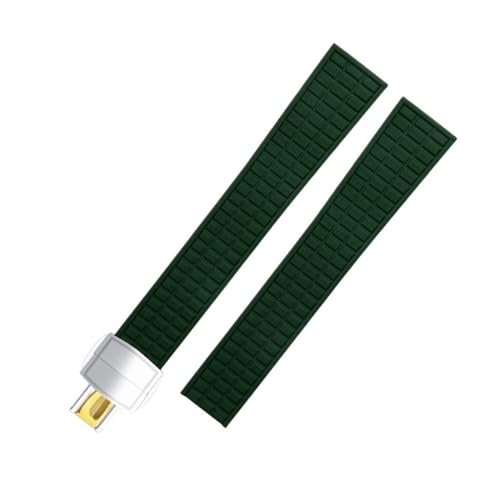 CWCWC Modische Uhrenarmbänder, 19 mm weiches Fluorkautschuk-Uhrenarmband, Zubehör passend for das Armband for den Gürtel 5067A-001(Green 3) von CWCWC