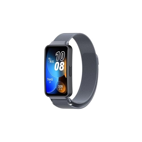 Modische Uhrenarmbänder, Mailänder Armband passend for Huawei Band 8, Edelstahlarmband passend for Huawei Band 8, Ersatz-Metallarmband (Space Grau) von CWCWC