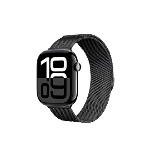 Modische Uhrenarmbänder, Mailänder Armband passend for Uhren 44 mm 40 mm 45 mm 41 mm 46 mm 42 mm 38 49 mm Metallarmband passend for Uhren der Serien 10 Ultra 9 8 7 6 5 4 3 SE(Black,38mm 40mm 41mm) von CWCWC
