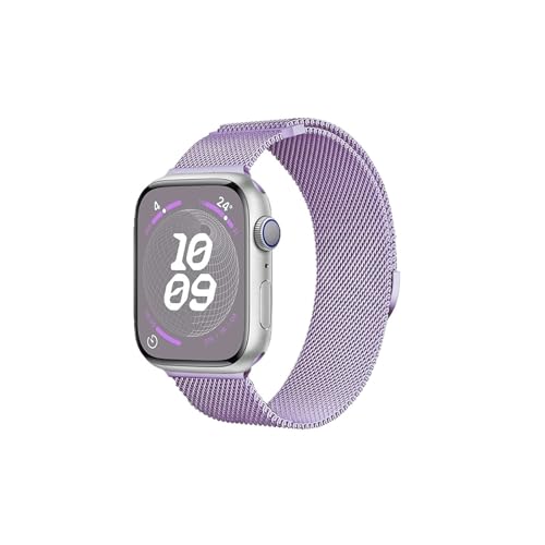 Modische Uhrenarmbänder, Mailänder Armband passend for Uhren 44 mm 40 mm 45 mm 41 mm 46 mm 42 mm 38 49 mm Metallarmband passend for Uhren der Serien 10 Ultra 9 8 7 6 5 4 3 SE(Purple B,For Series 10 42 von CWCWC