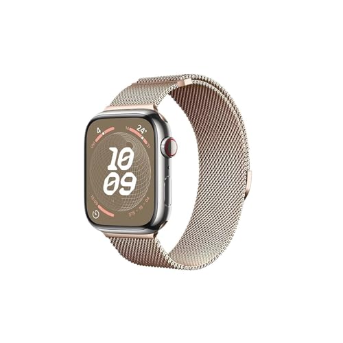 Modische Uhrenarmbänder, Mailänder Armband passend for Uhren 44 mm 40 mm 45 mm 41 mm 46 mm 42 mm 38 49 mm Metallarmband passend for Uhren der Serien 10 Ultra 9 8 7 6 5 4 3 SE(Retro gold B,For Series 1 von CWCWC