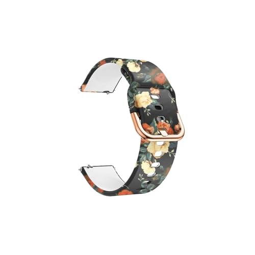 Modische Uhrenarmbänder, passend for Huawei Watch GT2 42 mm, Silikonband, Regenbogen-Ersatzarmbänder, Armband passend for Amazfit GTS 2 Mini Bip SU Pop Uhrenarmband(Flower) von CWCWC