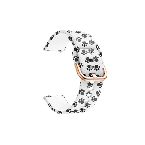 Modische Uhrenarmbänder, passend for Huawei Watch GT2 42 mm, Silikonband, Regenbogen-Ersatzarmbänder, Armband passend for Amazfit GTS 2 Mini Bip SU Pop Uhrenarmband(Puppy footfrints) von CWCWC