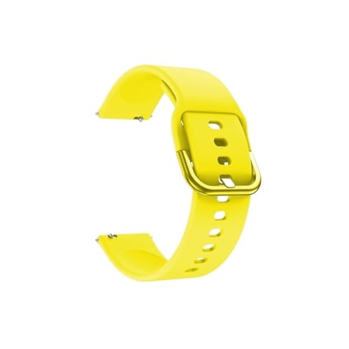 Modische Uhrenarmbänder, passend for Huawei Watch GT2 42 mm, Silikonband, Regenbogen-Ersatzarmbänder, Armband passend for Amazfit GTS 2 Mini Bip SU Pop Uhrenarmband(Yellow) von CWCWC