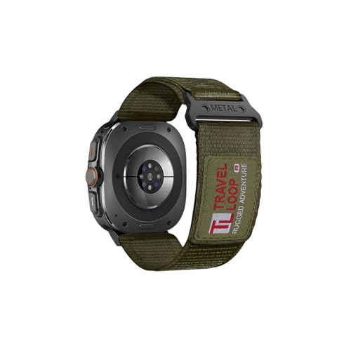 Modische Uhrenarmbänder, passend for Samsung Watch7ultra, modifiziertes, fein gewebtes, zweiteiliges Wild Trail-Nylonarmband, 47 mm(Greentravle,S(150 200mm)) von CWCWC