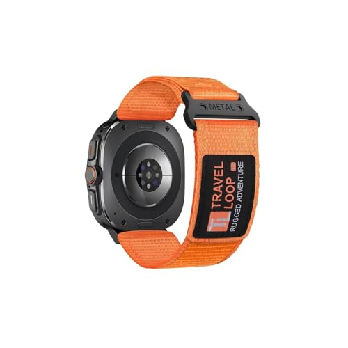 Modische Uhrenarmbänder, passend for Samsung Watch7ultra, modifiziertes, fein gewebtes, zweiteiliges Wild Trail-Nylonarmband, 47 mm(Orangetravle,L(160 220mm)) von CWCWC
