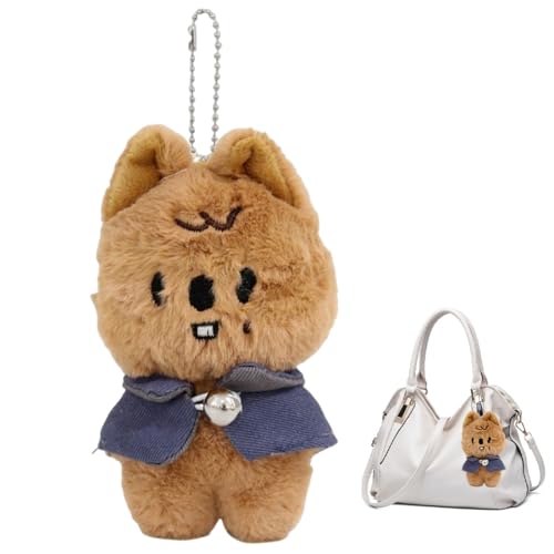 CWED 1 Stück Plüschpuppe 12cm Schlüsselanhänger & Rucksackanhänger - Niedliches Kuscheltier Sammlerstück（Braunbär） von CWED