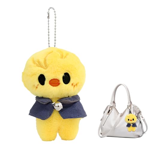 CWED 1 Stück Plüschpuppe 12cm Schlüsselanhänger & Rucksackanhänger - Niedliches Kuscheltier Sammlerstück（Gelbes Huhn） von CWED